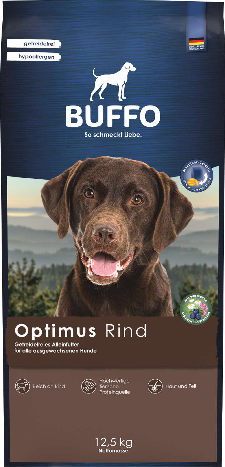 BUFFO Hunde-Trockenfutter Optimus getreidefrei Rind